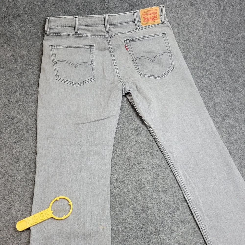 Levis‎ 514 Jeans Mens 38x30 Gray Denim Y2k Boho Streetwear Grunge Rodeo Red Tab